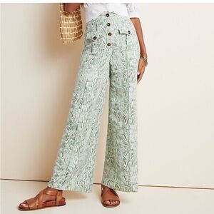 ANTHROPOLOGIE C/MEO Collective Arbor‎ Pant Wide Leg Green Size Small/4 Woodgrain
